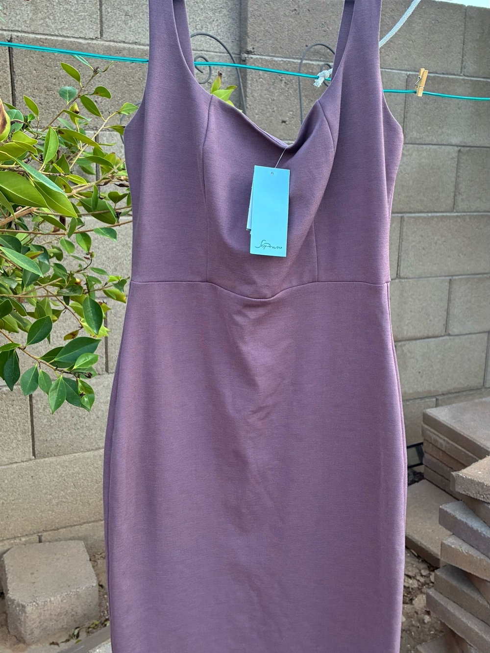 Soprano Mauve Cowl Neck Midi Dress NWT